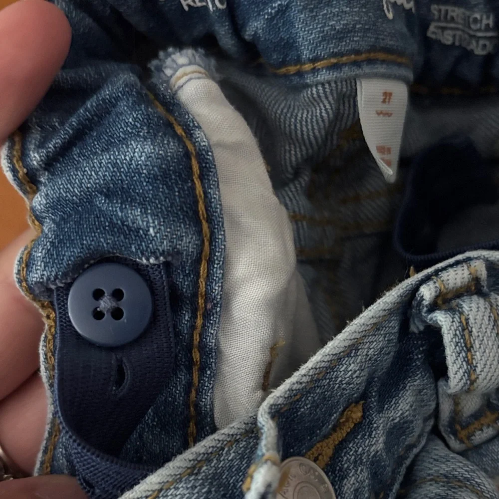 Cat & Jack Blue Jeans with Floral Embroidery - Picture 3 of 5